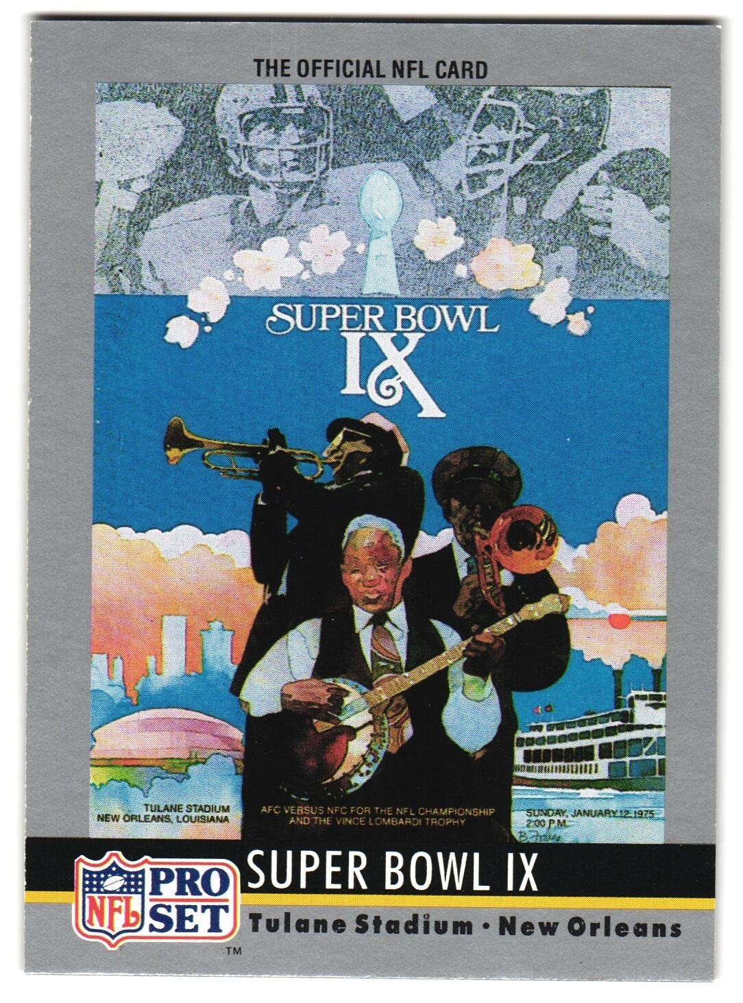 Steelers vs Vikings Pro Set 1990 NFL Football Super Bowl IX