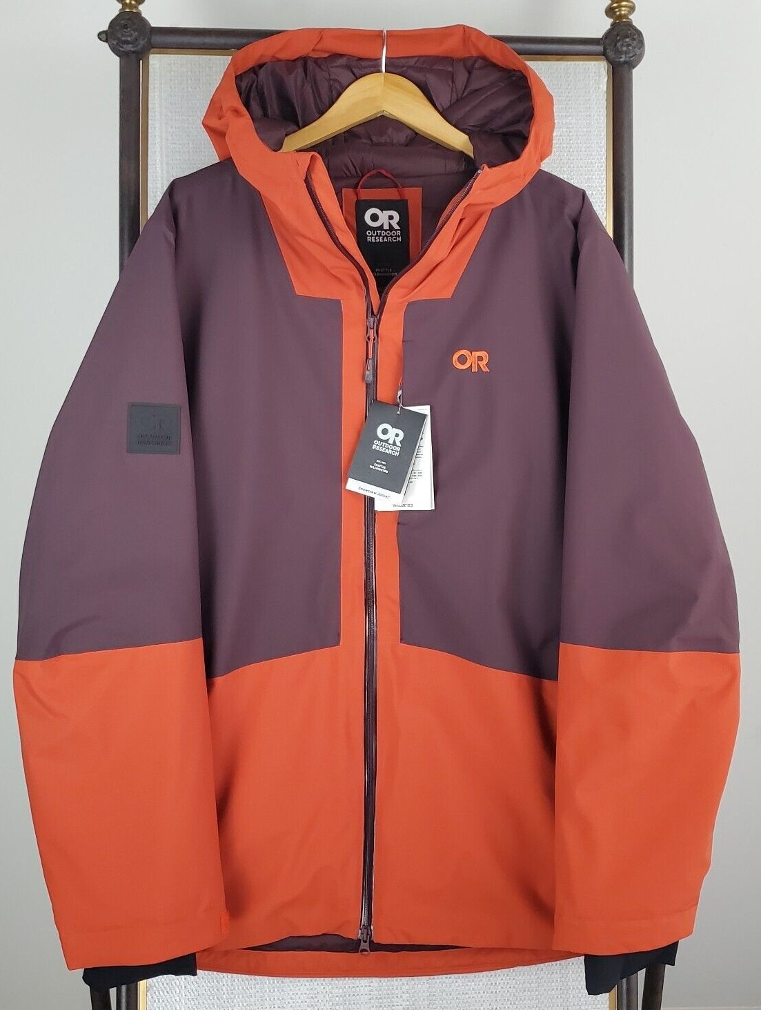 Pre-owned Outdoor Research $299  Size Xl Mens Insulated Waterproof Hooded Jacket Coat In Orange