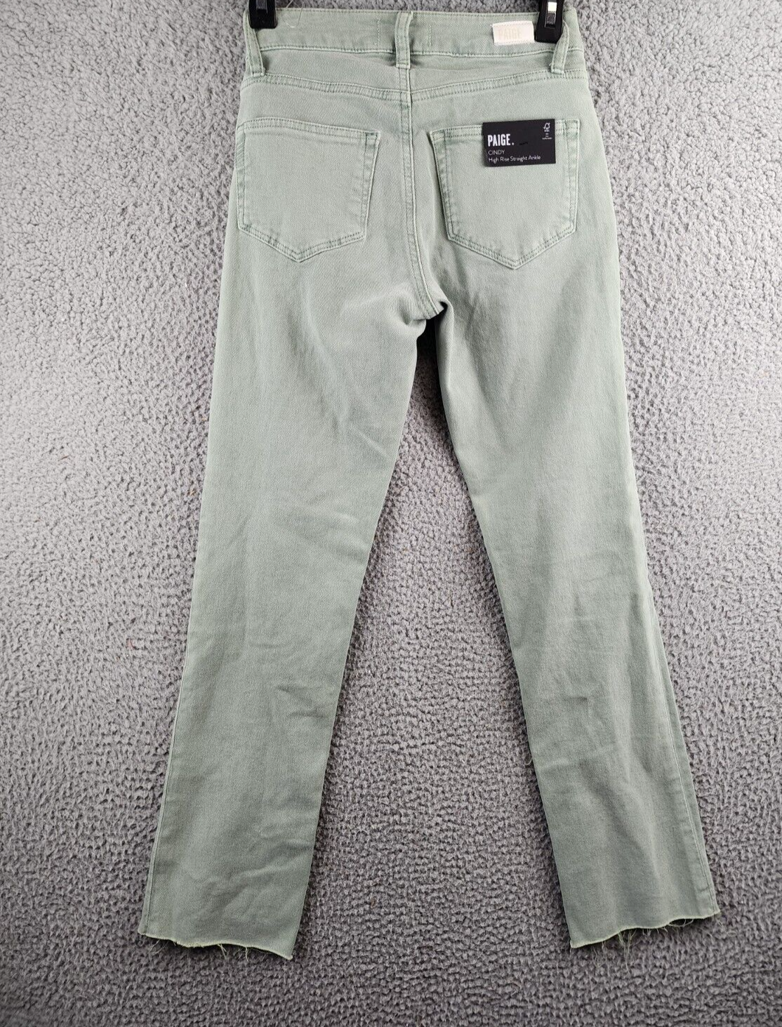 PAIGE Cindy High Rise Ankle Straight Jeans Women's 24 Vintage Light Mint Solid - Picture 15 of 18