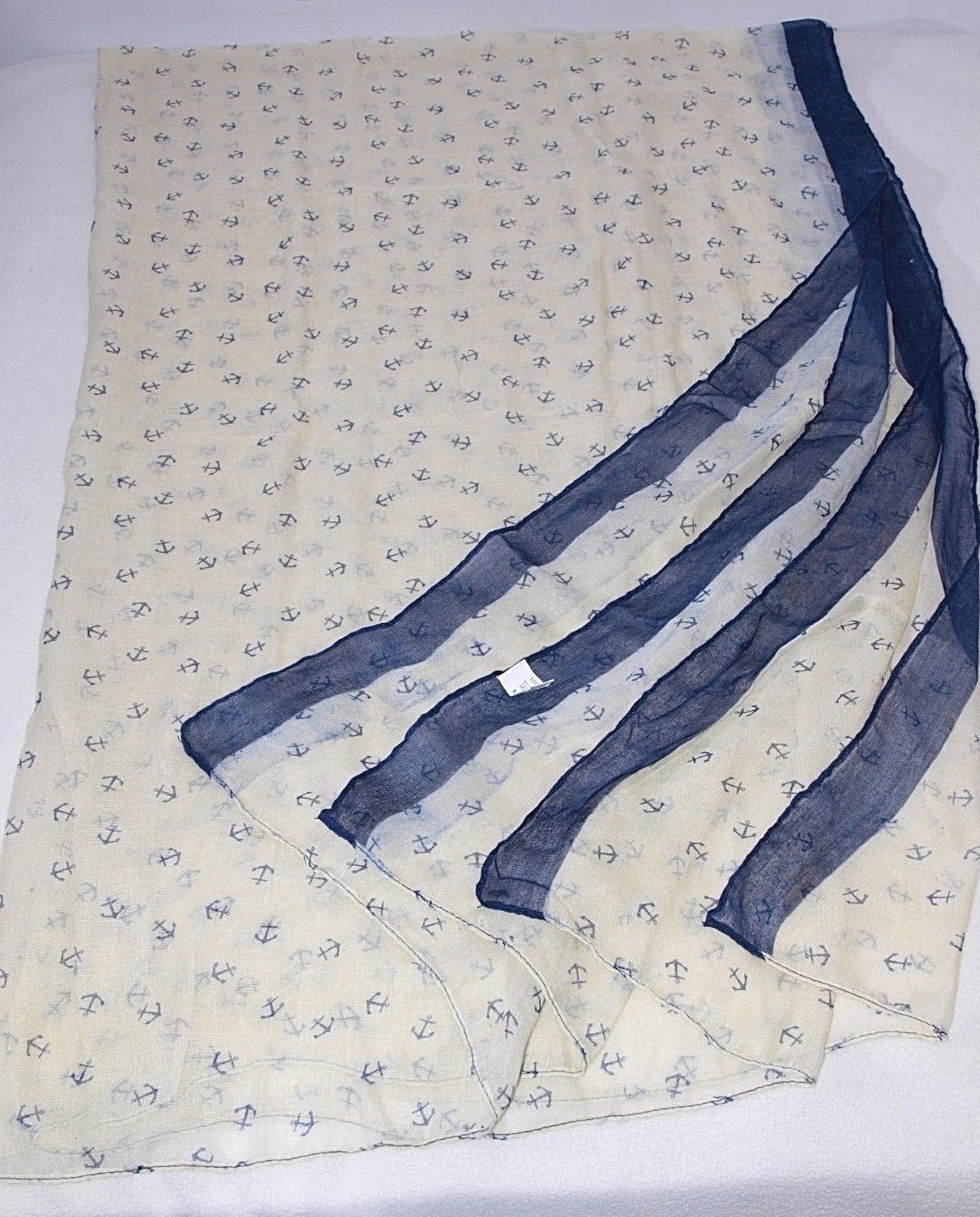 Oversized Nautical Print Anchor Sheer Blanket / Scarf / Baby Swaddle Wrap 75x38