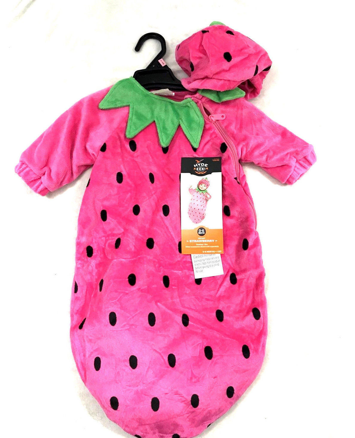 NEW Hide Eek Strawberry Strawbaby Pink Plush Halloween Costume 0-6 months