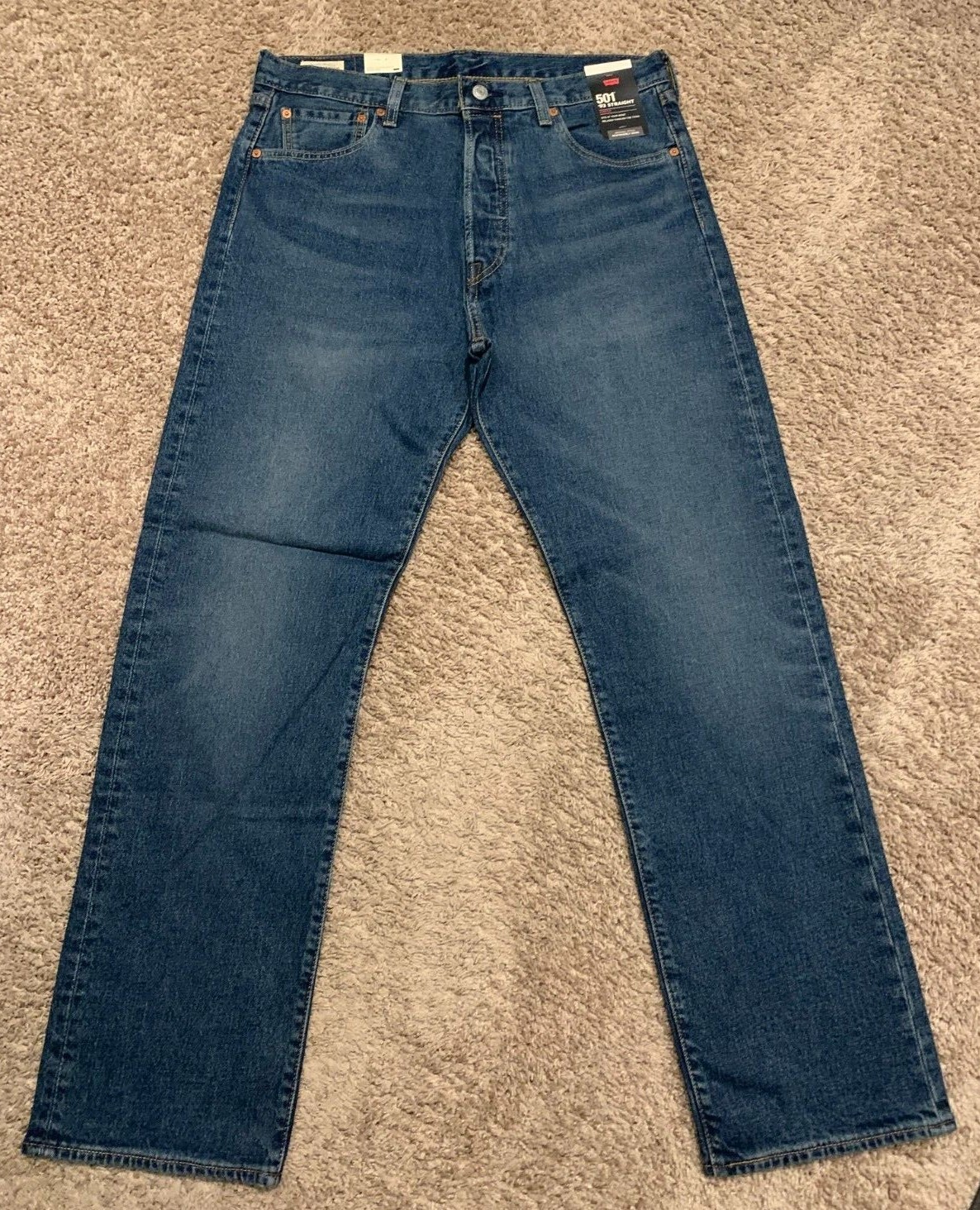 Levi's Premium 501 '93 Straight Jeans Blue W\ Stretch Men's Sizes NWT RT$98 0042