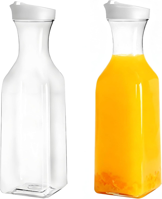 Square Base Juice Containers, 2Pcs 1.5L Detergent Dispenser, Washing Powder Stor