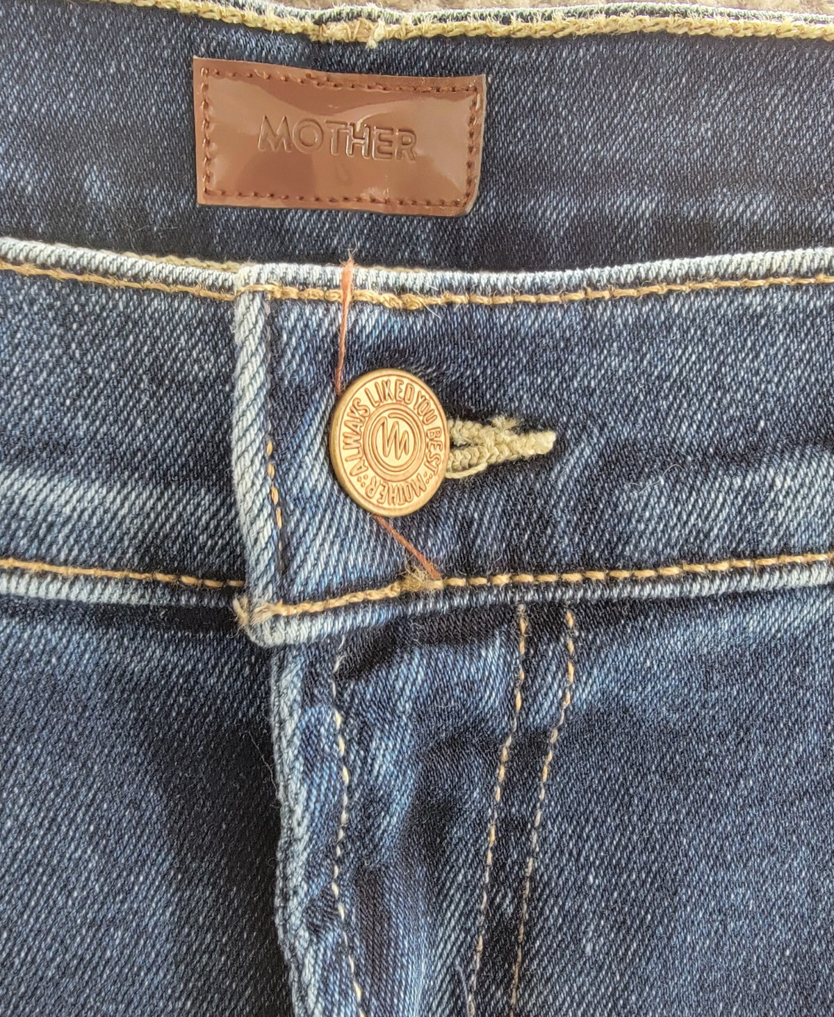MOTHER The Outsider High Rise Ankle Fray Flare Jeans Women's 32 Uncharted Button - Picture 10 of 18