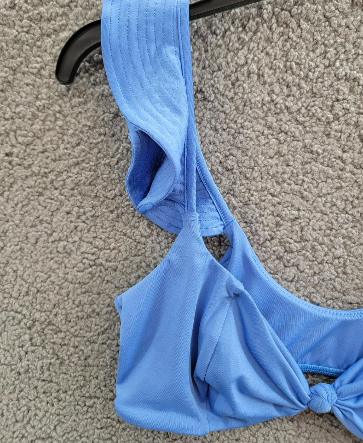 Peixoto Amara Bikini Top Women's L Lazuli Blue Knot Front Ruffle Sleeve Pullover - Picture 5 of 18