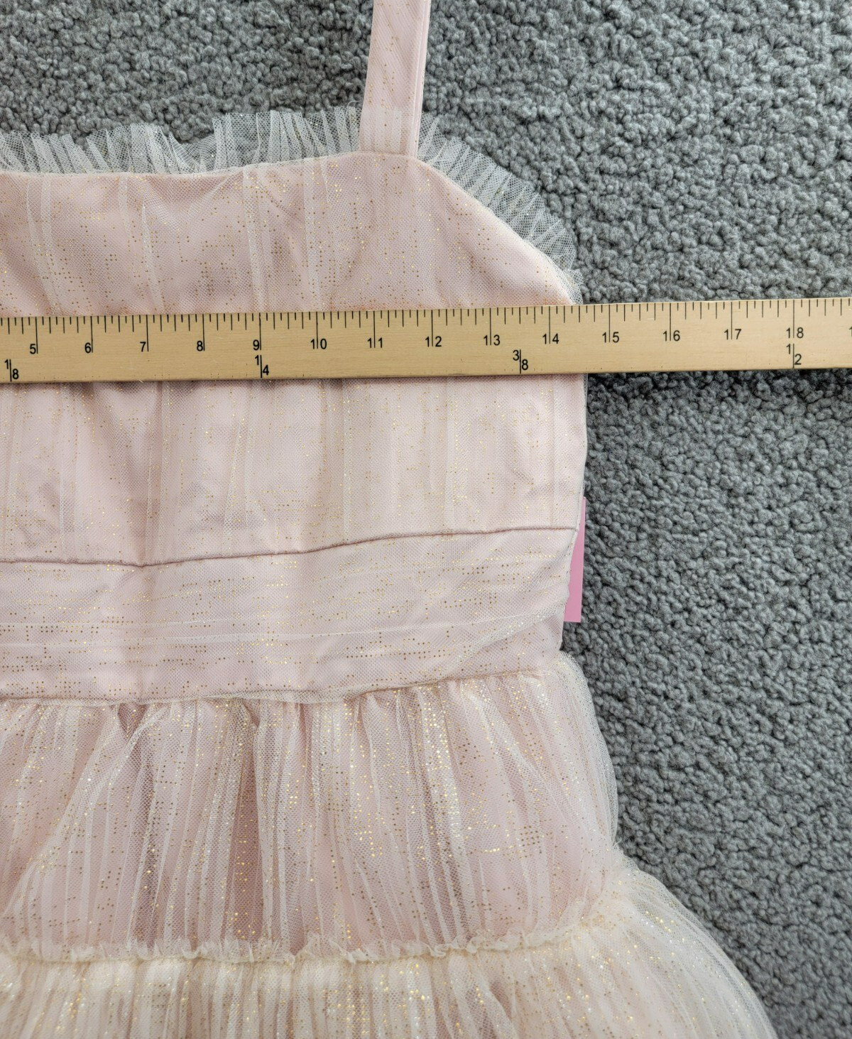 Rare Editions Sleeveless Pleated Metallic-Dot Social Dress Big Girls 14 Blush - Picture 5 of 16