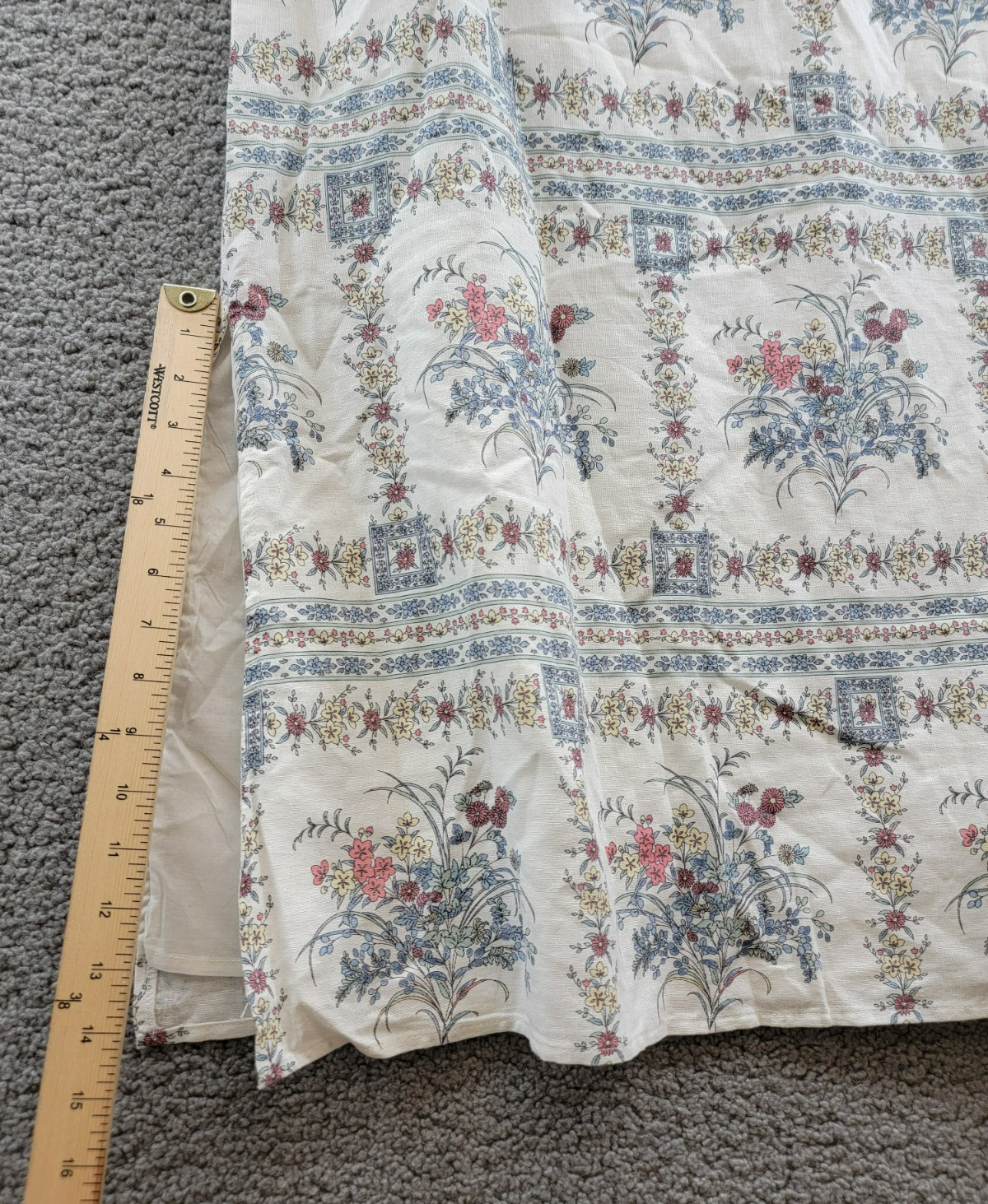 CeCe Floral Print A-Line Maxi Skirt Women's 2 Egret Multi Linen Blend Side Zip - Picture 13 of 15