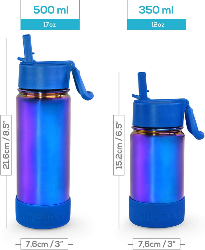 12 Oz Kids Insulated Water Bottle with Straw Lid Leakproof and Cute Waterproof S
