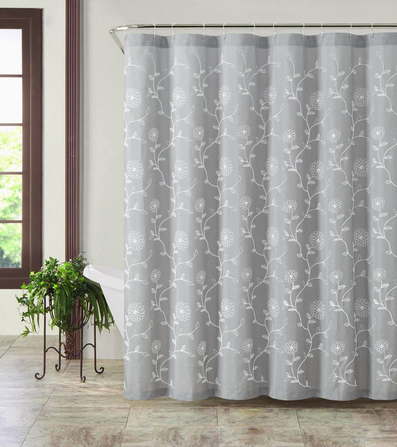 Floral Fabric Shower Curtains