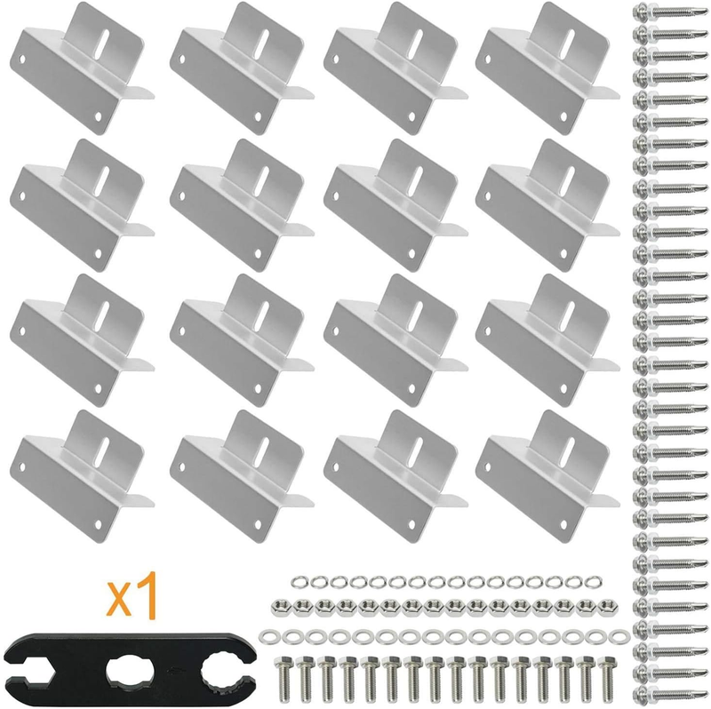 Solar Panel Mounting Z Brackets Set with Nuts, Bolts and Washers, Suitable for R