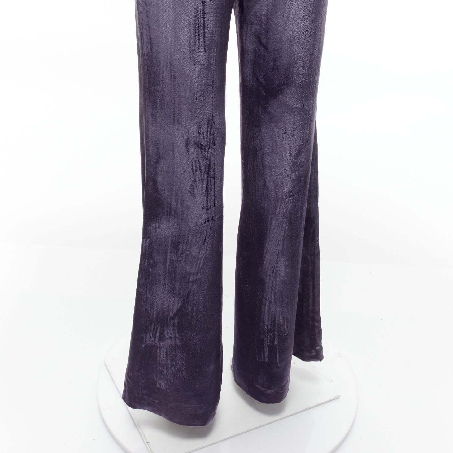 GUCCI Tom Ford Vintage purple velvet low waist flared pants