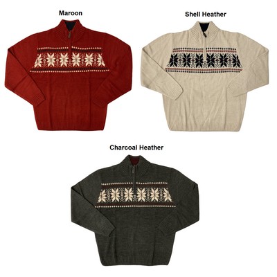 

Мужской свитер Haggar Festive Fair Isle с молнией в четверть четверти