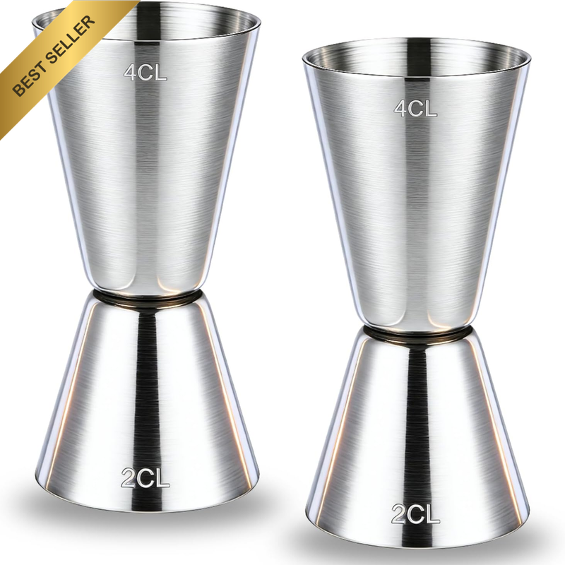 Cocktail Measuring Cup Set - Pack of 2, 2Cl & 4Cl Dual Spirit Measure Cup - Cock
