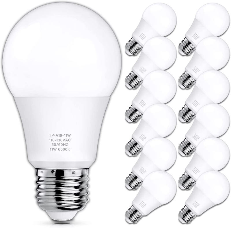 A19 LED Light Bulbs, 100 Watt Equivalent LED Bulbs, 6000K Daylight Deluxe, 1100