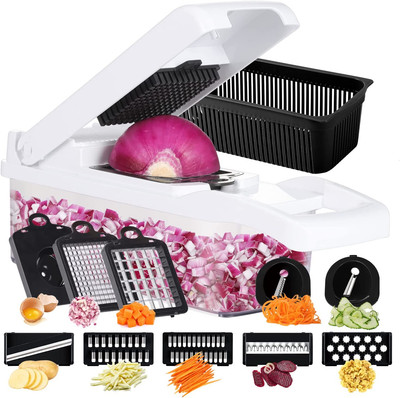 Chopper Vegetable Cutter, 14 in 1 Professional Mandolin Slicer for Kitchen, Food