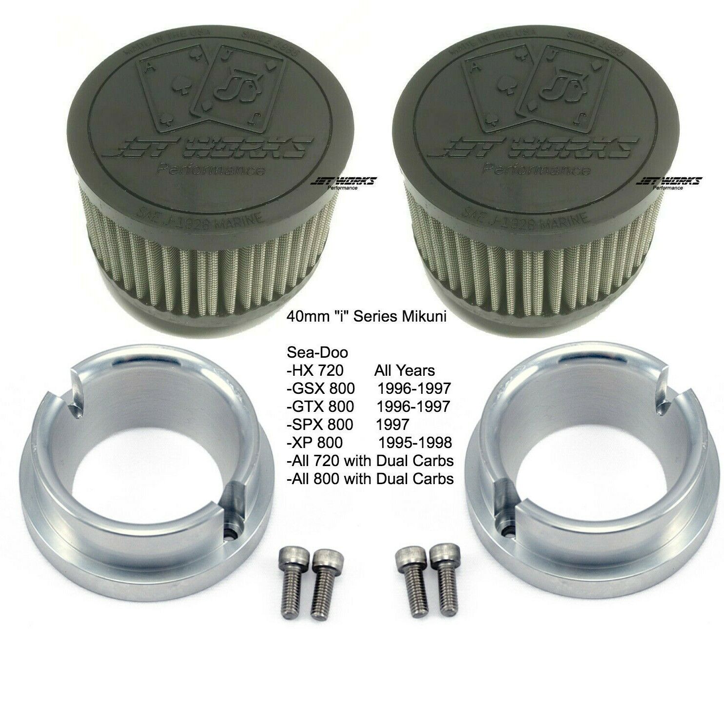 Sea-Doo Dual Mikuni Carb Air Filter / Flame Arrestor Kit HX Sea-Doo Dual Mikuni Carb Air Filter / Flame Arrestor Kit HX