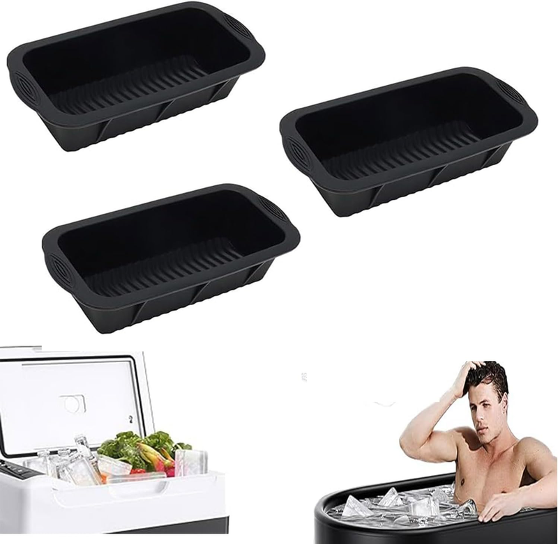 3Pcs Ice Mold Silicone Large Ice Cube Mold 10 × 5.1 × 2.8 Inches Reusable Ice Tr