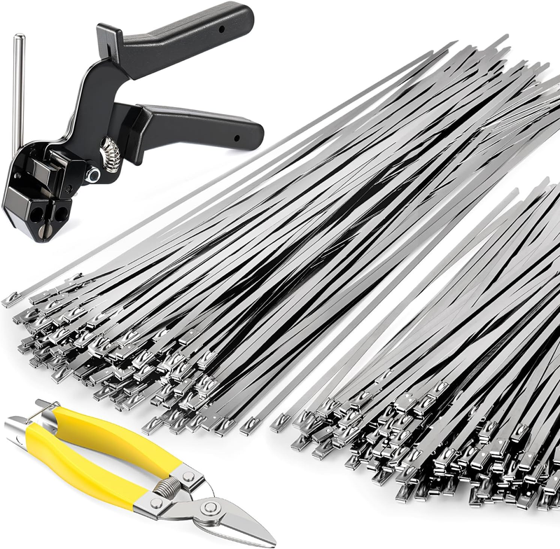 Cable Tie Gun Kit, Specialized Tool For Tightening And Cutting Stainless Steel C