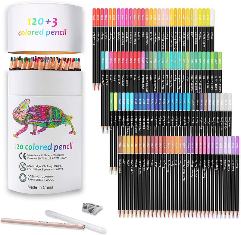 KALOUR Premium Colored Pencils,Set of 120 Colors,Artists Soft Core with Vibrant