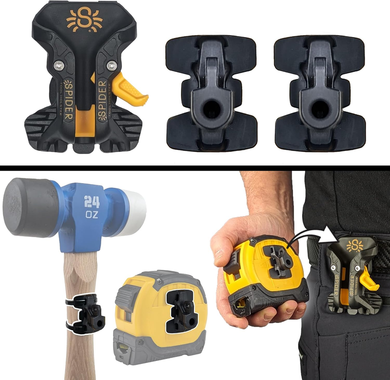 Spider Tool Holster Tape Measure & Hammer Kit, Holster + 2 Tool Tabs