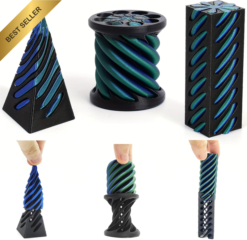 3Pcs  Impossible Cone Fidget Toy Spiral Cone Ornaments Impossible Pyramid Passth