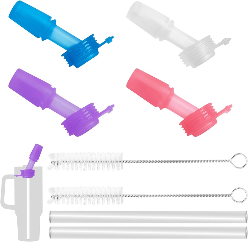 4Pcs Bite Valve and Straws Fit for Camelbak Eddy Kids Water Bottle 4 Colors (4 R