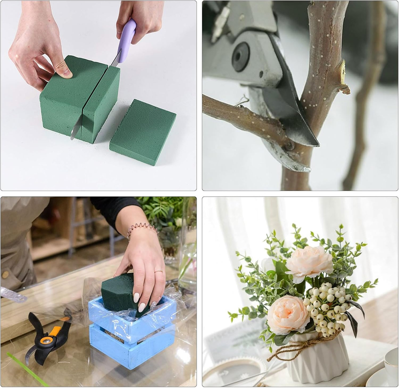 8 Pack Floral Foam Blocks for Fresh and Artificial Flowers, Square Wet& Dry Foam