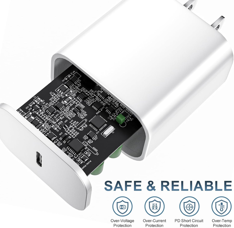 iPhone Charger Fast Charging [Apple MFi Certified] Type C Wall Charger Block wit
