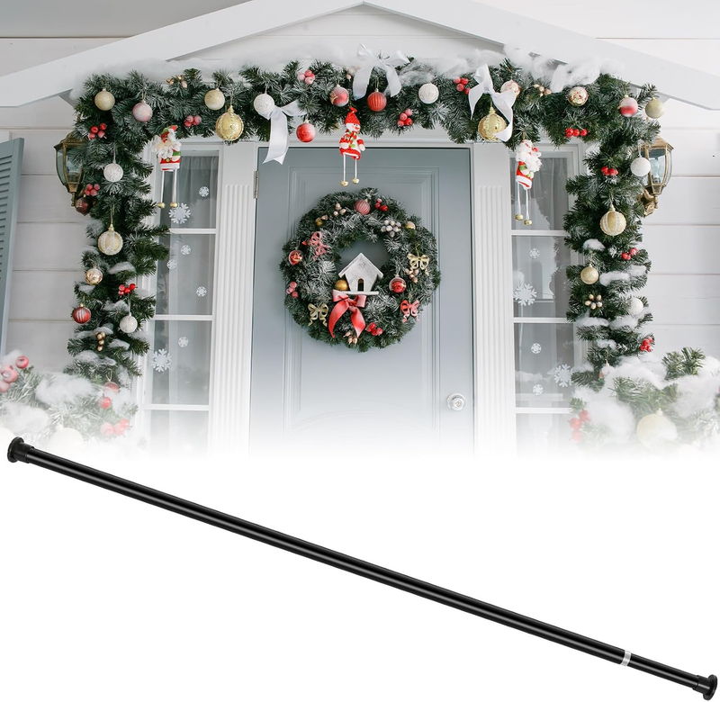 Blulu Extra Long 39.37" -114.17" Garland Hanger for Front Door Frame,Black