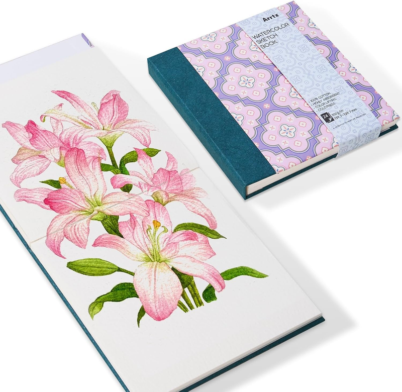 Square 24 Sheets 100% Cotton Watercolour Sketchbook