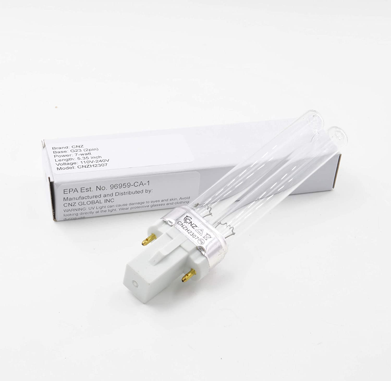 7 Watts G23 Base UV-C Germicidal Ultraviolet Light Bulb Qty 2