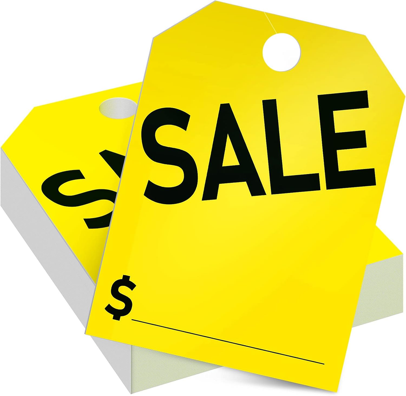 100 Pack Sale Tags Car Sale Sign Dealer Mirror Hang Tags 8.5 X 11.8 Inches for C