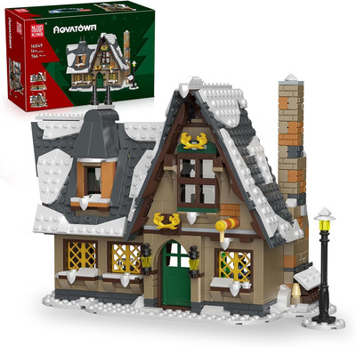 16049 Christmas Cottage Model Kit, Winter Snow House Building Sets, Double Layer