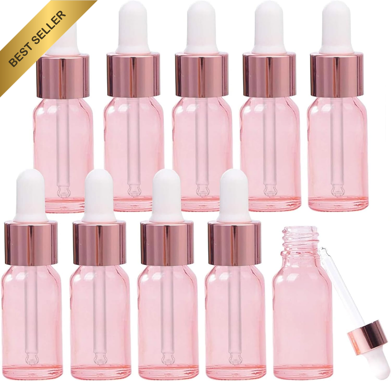 10Pcs, 10Ml Glass Dropper Bottles with Dropper Pipettes, Travel Mini Refillable