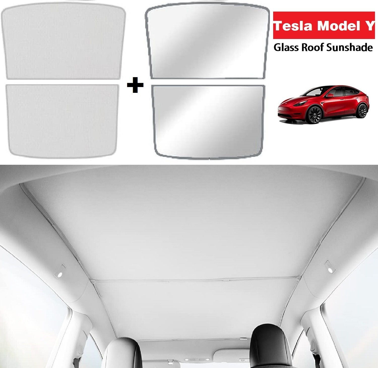 Tesla Model Y Glass Roof Sunshade Roof Shade Foldable Top
