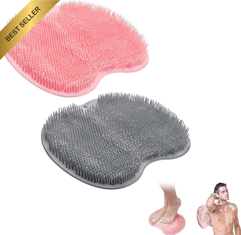 Foot Shower Brush with Massage Pad, Suction Cup, Silicone Non-Slip, Exfoliating