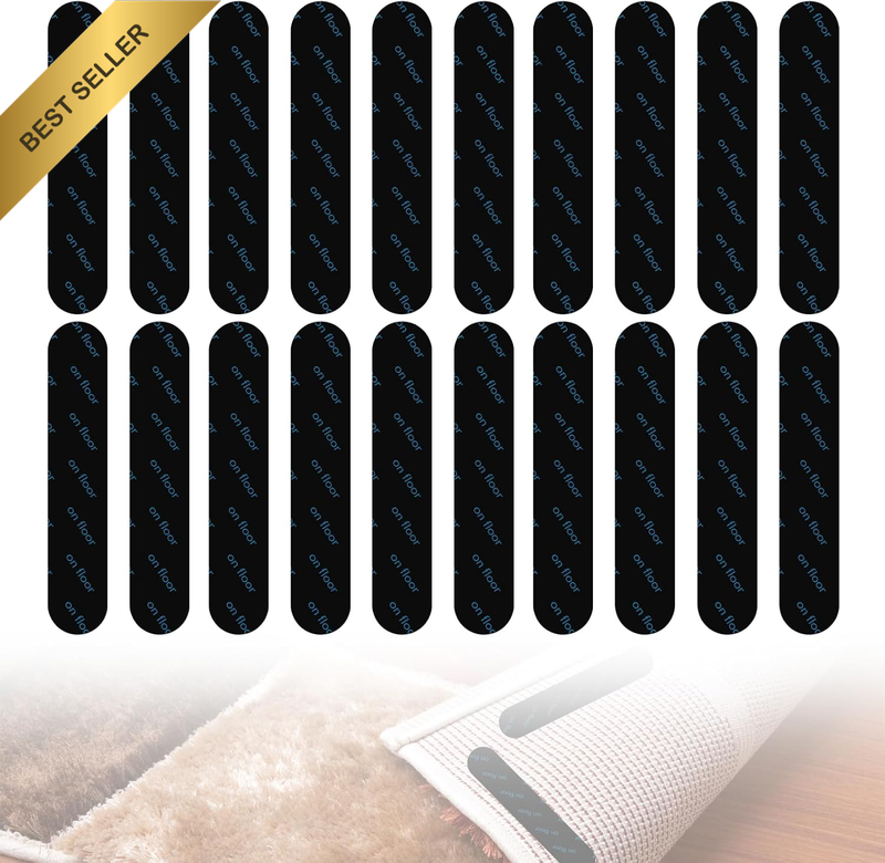 Rug Gripper Tape, 20 Pcs Non Slip Rug Grip Tape for Area Rugs, Double Sided Rug