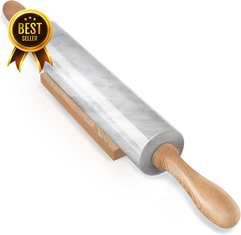 African-Stone Polished Marble Rolling-Pin for Baking and Pastry