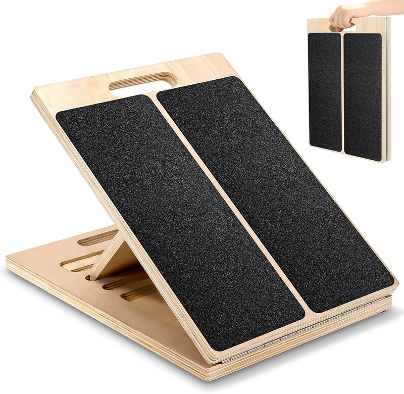 Wooden Slant Board for Calf Stretching – Adjustable Incline Board for Squats, An