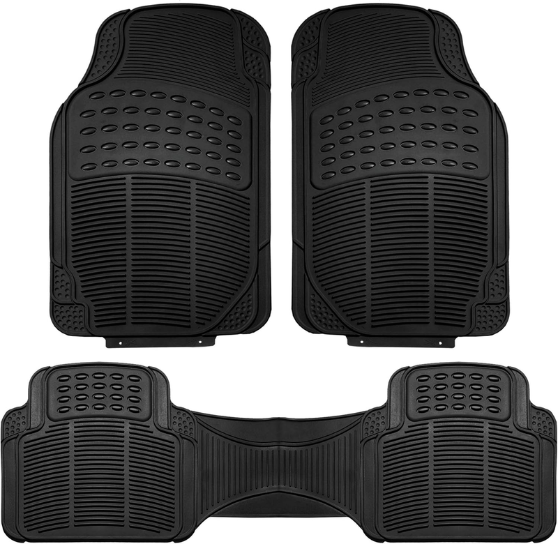 Automotive Floor Mats Solid Black Climaproof for All Weather Protection Universa