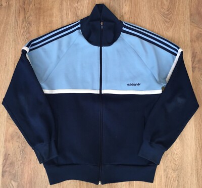 Adidas made in Korea mens vintage 80s Blue Track Tracksuit