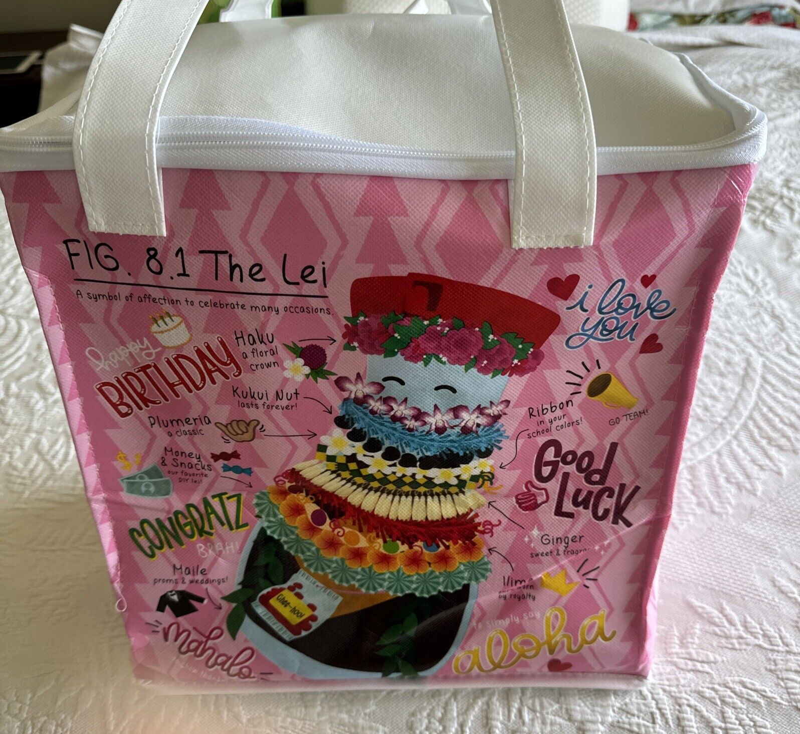 HAWAIIAN  FOODLAND LEI  REUSABLE INSULATED SHOPPING BAG / BEACH BAG NWT