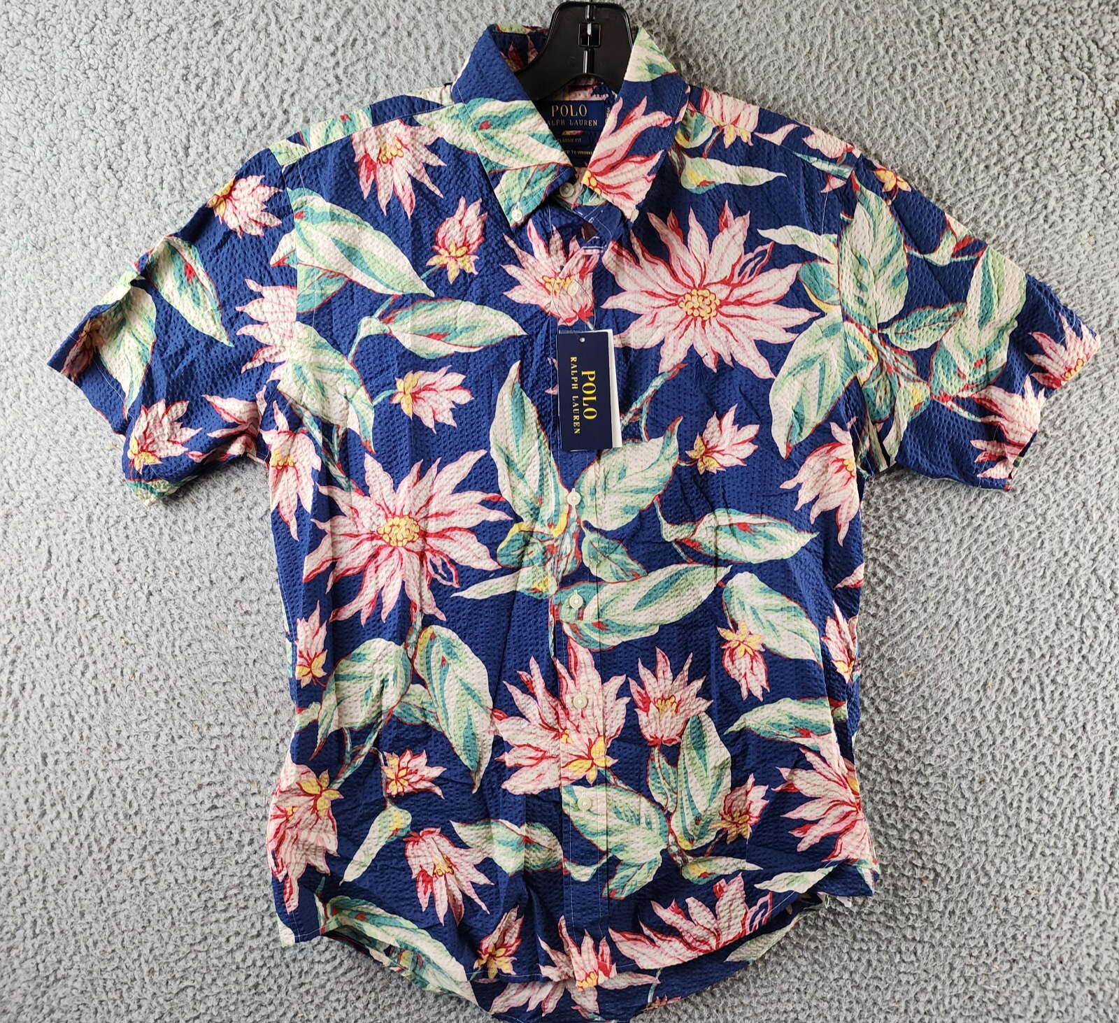 Polo Ralph Lauren Classic Fit Floral Seersucker Shirt Men's Small Multicolor - Picture 2 of 14