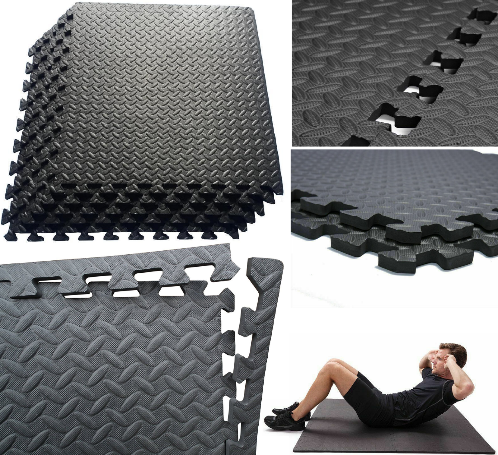 Interlocking Eva Foam Mats Garage Exercise Gym Kids Play Area