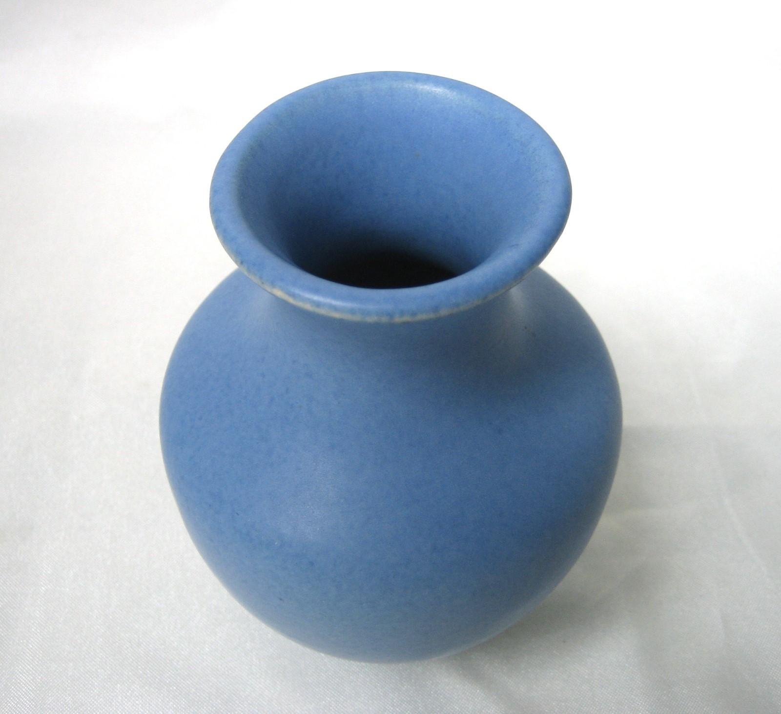 Camark Pottery Arts and Crafts Matte Blue Vase with Impressed Mark
