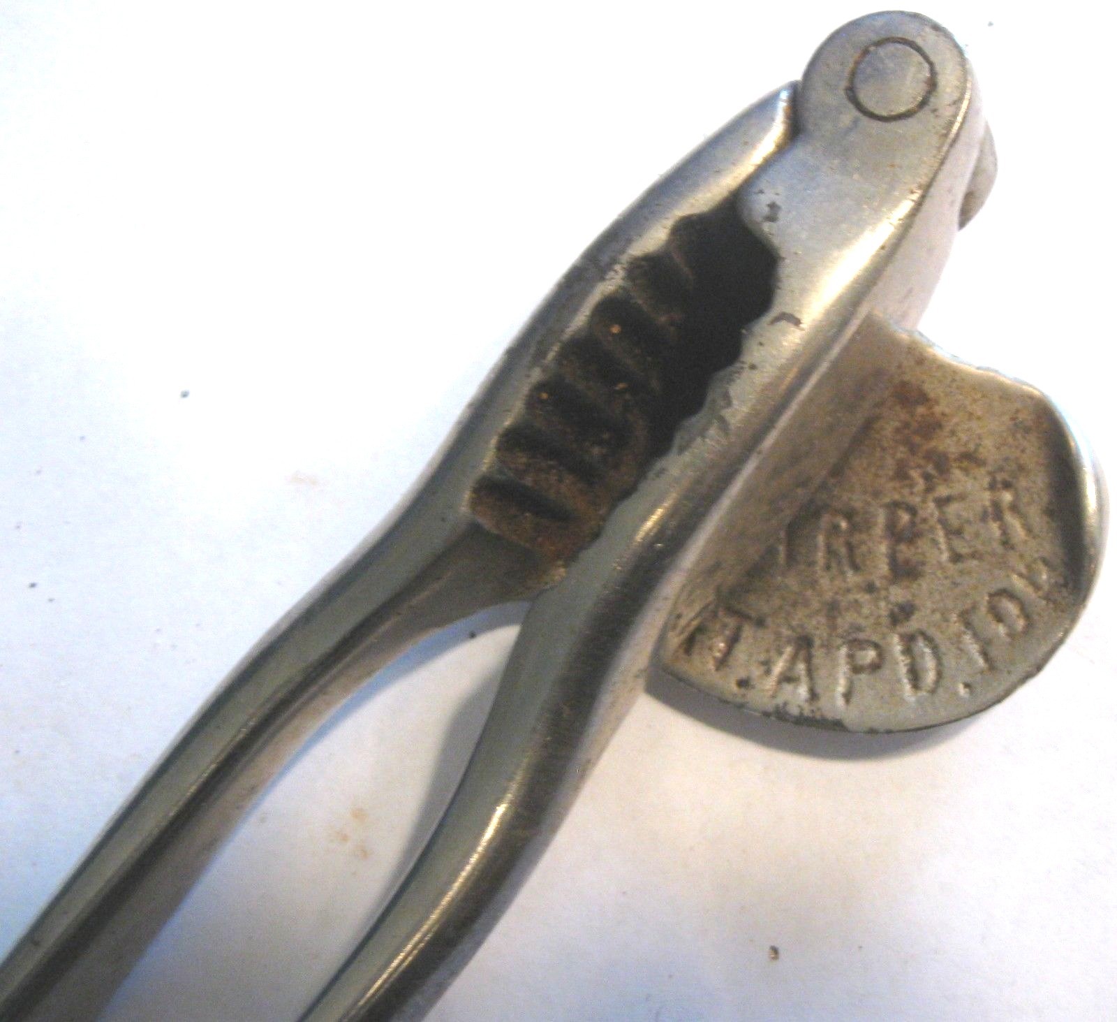 VINTAGE NUTCRACKER NICKEL PLATED CAST IRON HARPER SUPPLY COMPANY MADE IN U.S.A.