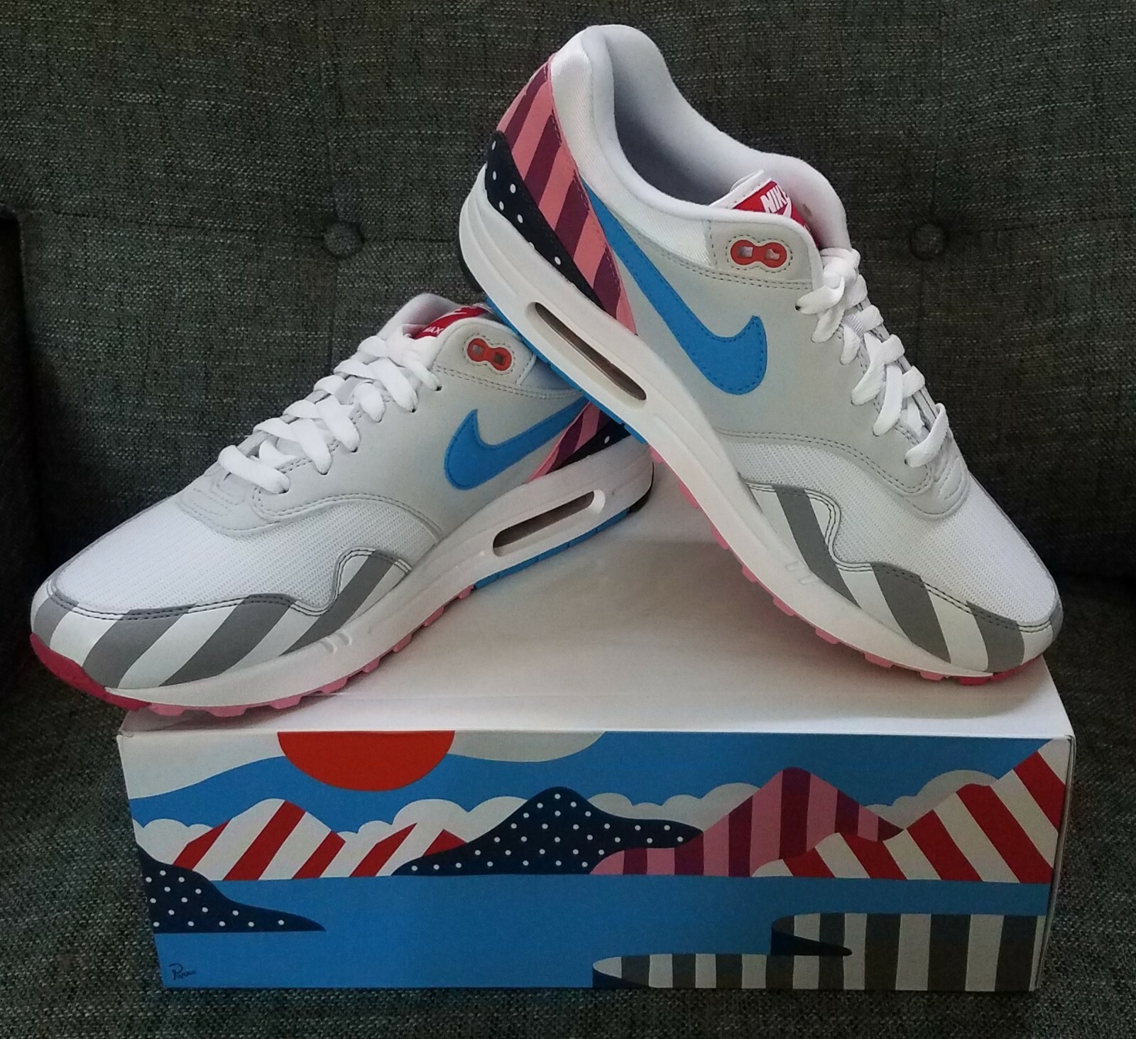 スニーカー Parra x Air Max 1 'Parra' 2018 White Pure Platinum AW FW 18 Nike Air Max 1 Parra 2018 US 10 Normal Edition Brand New | eBay