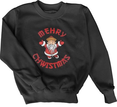 MEHRY CHWISTMAS Sweatshirt | Chinese Merry Christmas | Funny Novelty Joke Jumper