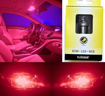 Flosser LED BA15s R5W 1W Red One Bulb Interior Trunk Cargo Light Replacement OE