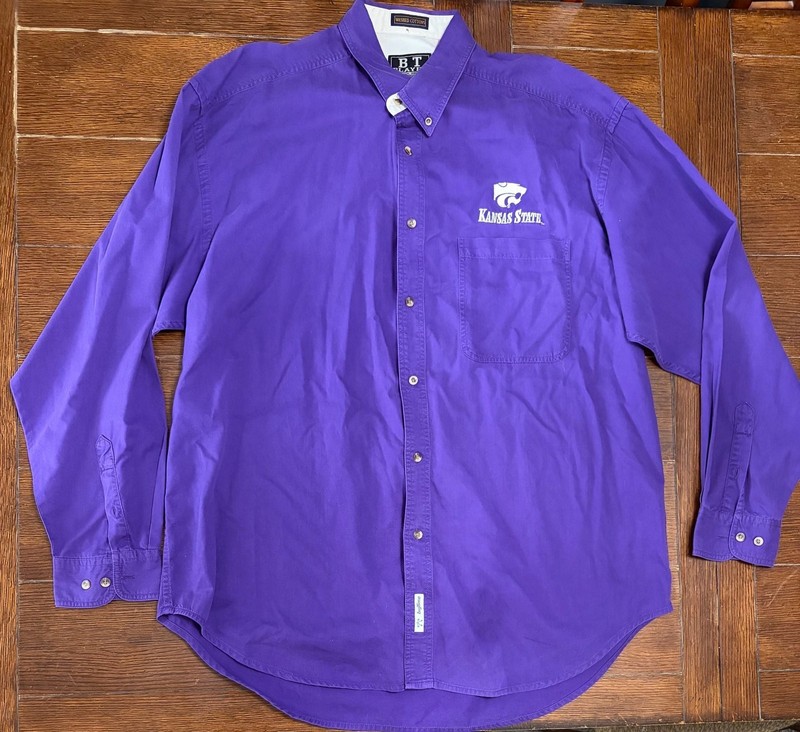 BT Player Kansas State Wildcats Long Sleeve Button-Down Shirt Size 2XL